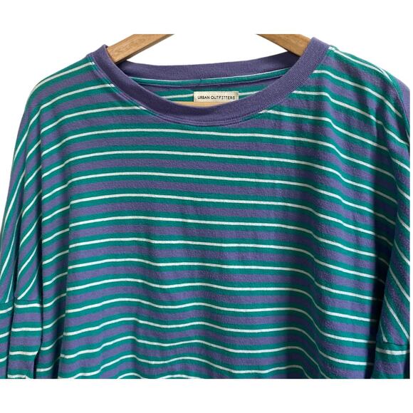 Urban Outfitters Striped Long Sleeve Cropped T Shirt - Picture 2 of 5